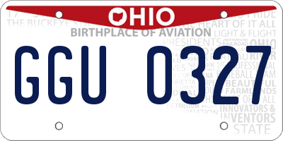 OH license plate GGU0327