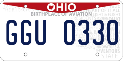 OH license plate GGU0330