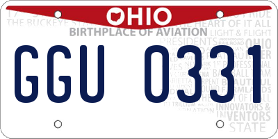 OH license plate GGU0331