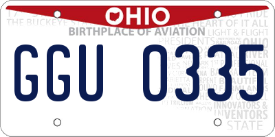 OH license plate GGU0335
