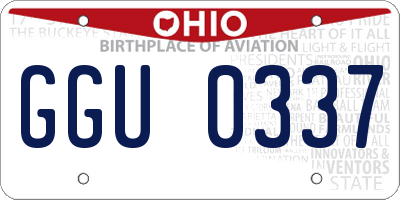 OH license plate GGU0337