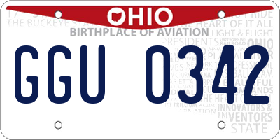 OH license plate GGU0342