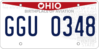 OH license plate GGU0348