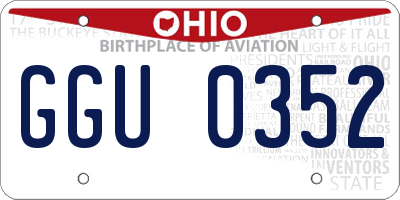 OH license plate GGU0352