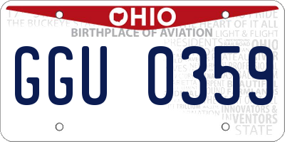 OH license plate GGU0359