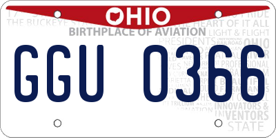 OH license plate GGU0366