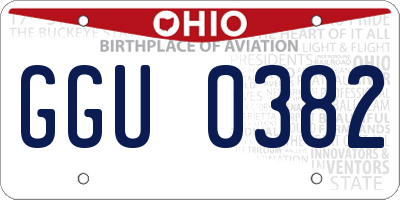 OH license plate GGU0382