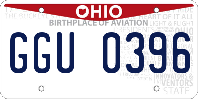 OH license plate GGU0396