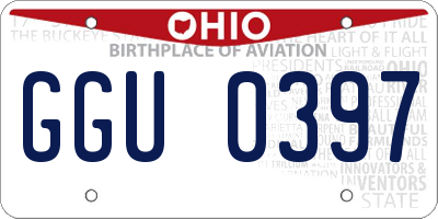 OH license plate GGU0397