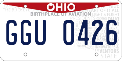 OH license plate GGU0426