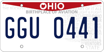 OH license plate GGU0441