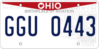 OH license plate GGU0443