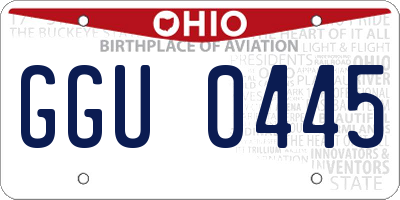 OH license plate GGU0445