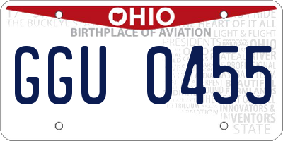 OH license plate GGU0455