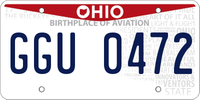 OH license plate GGU0472