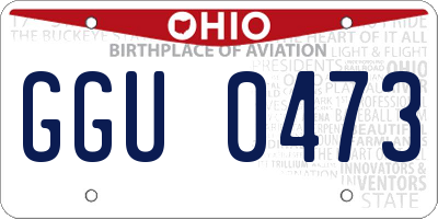 OH license plate GGU0473