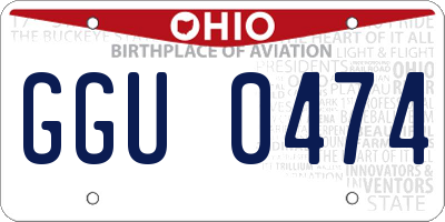 OH license plate GGU0474