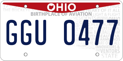 OH license plate GGU0477