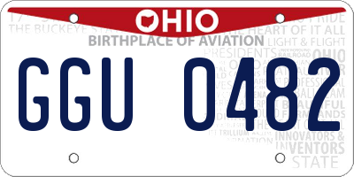 OH license plate GGU0482