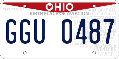 OH license plate GGU0487