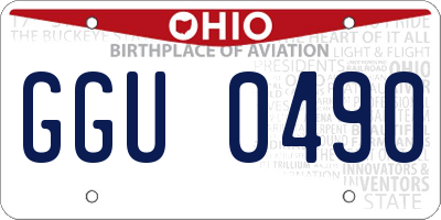 OH license plate GGU0490
