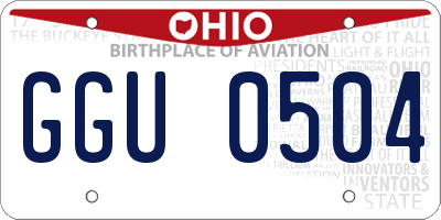 OH license plate GGU0504