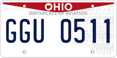 OH license plate GGU0511