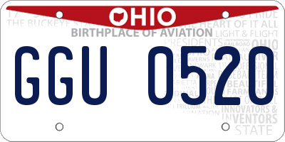 OH license plate GGU0520
