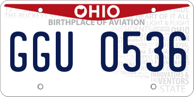 OH license plate GGU0536