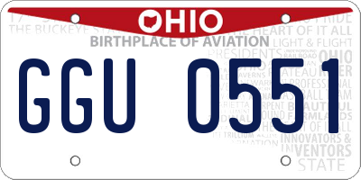 OH license plate GGU0551
