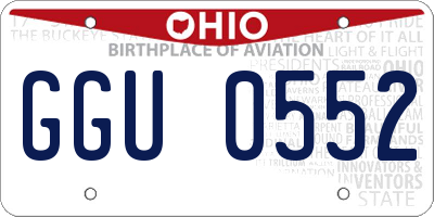 OH license plate GGU0552