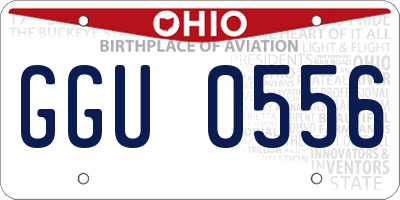 OH license plate GGU0556