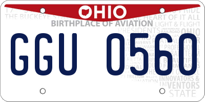 OH license plate GGU0560