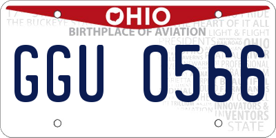 OH license plate GGU0566