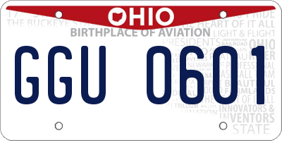 OH license plate GGU0601