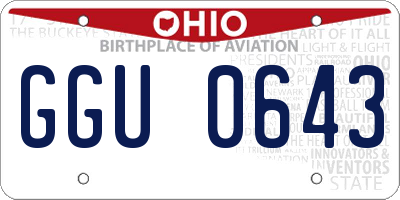 OH license plate GGU0643