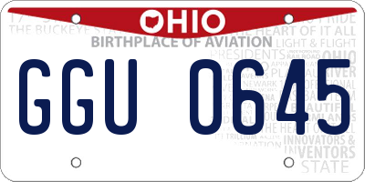 OH license plate GGU0645