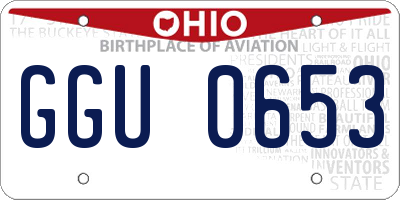 OH license plate GGU0653
