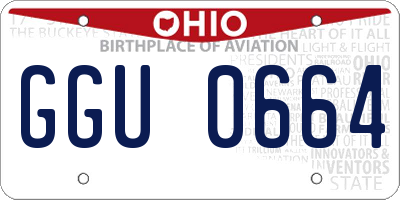 OH license plate GGU0664