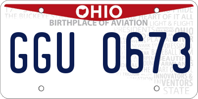 OH license plate GGU0673
