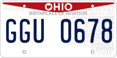 OH license plate GGU0678