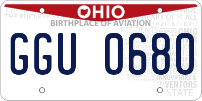 OH license plate GGU0680