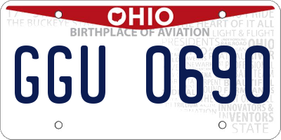 OH license plate GGU0690