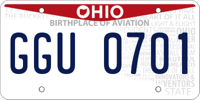 OH license plate GGU0701