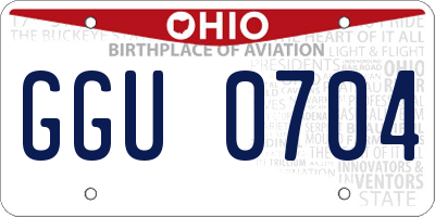OH license plate GGU0704