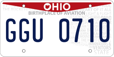 OH license plate GGU0710