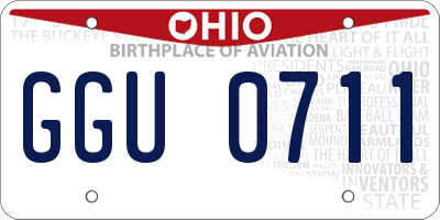 OH license plate GGU0711