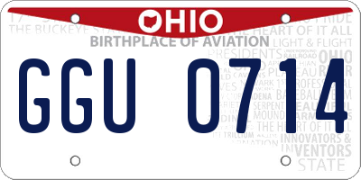 OH license plate GGU0714