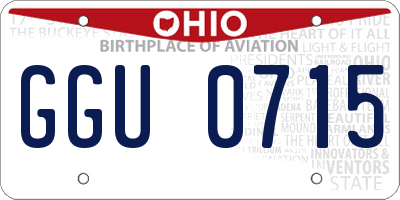 OH license plate GGU0715