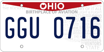 OH license plate GGU0716